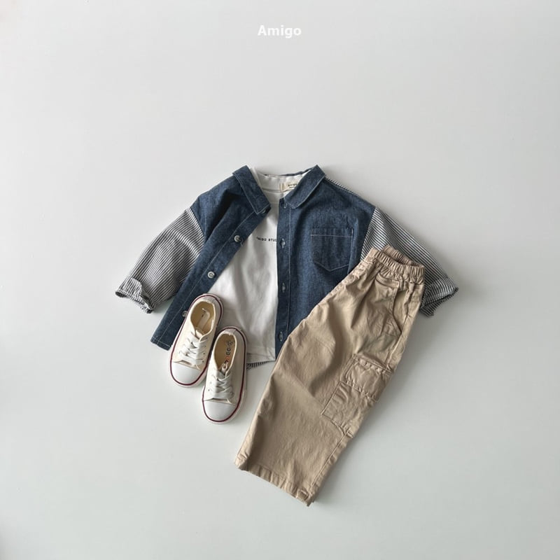 Amigo - Korean Baby Fashion - #babyoutfit - Half Denim Shirt - 10