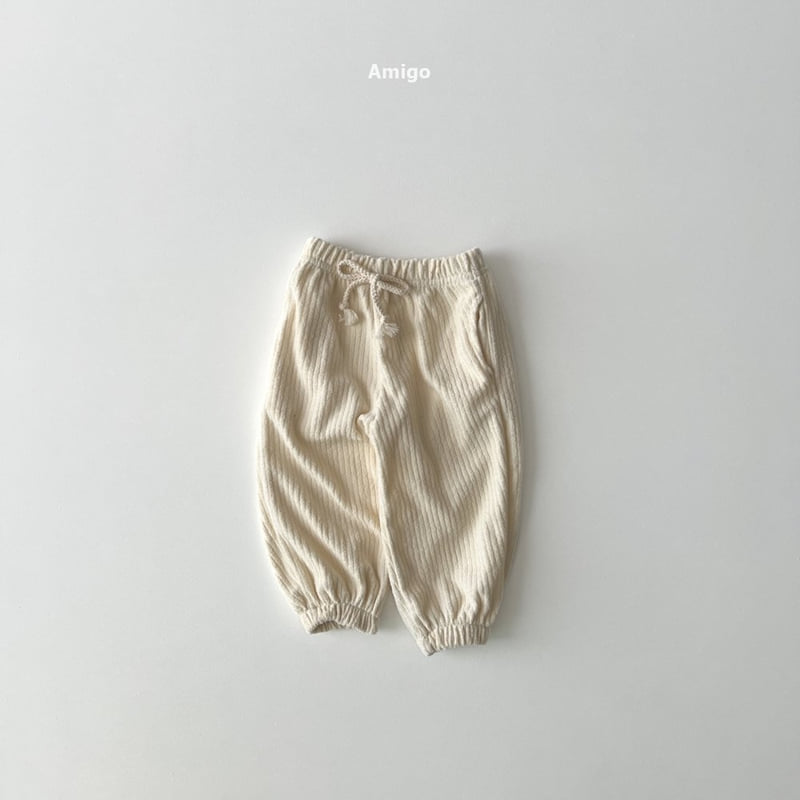 Amigo - Korean Baby Fashion - #babyoutfit - Winnie Ribbed Terry Pants - 6