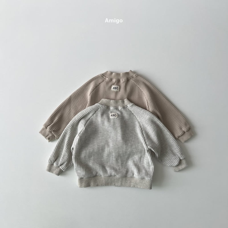 Amigo - Korean Baby Fashion - #babyoutfit - Waffle Baseball Jumper - 5