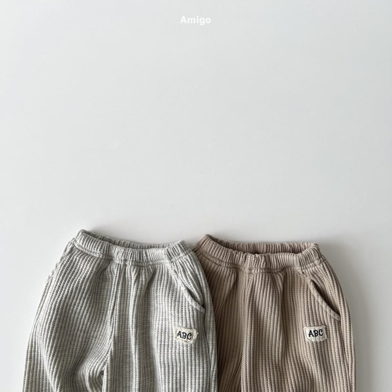 Amigo - Korean Baby Fashion - #babyoutfit - Waffle Patch Pants - 9