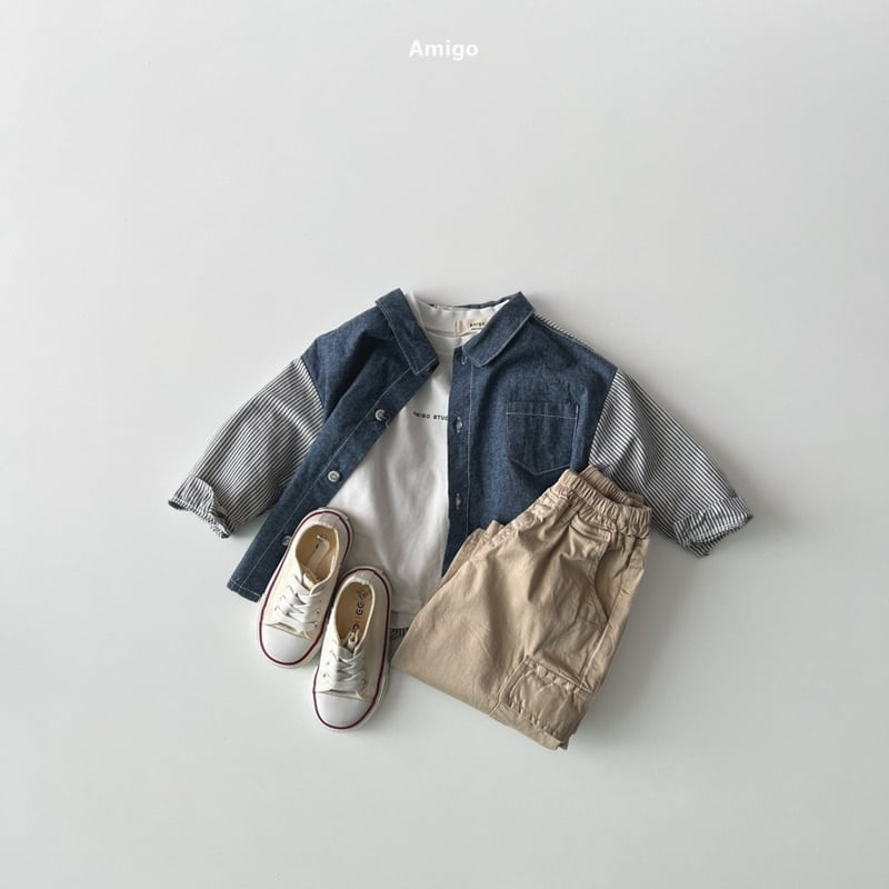 Amigo - Korean Baby Fashion - #babywear - Half Denim Shirt - 11