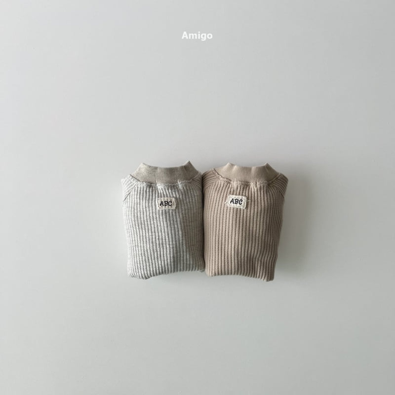 Amigo - Korean Baby Fashion - #babywear - Waffle Baseball Jumper - 7