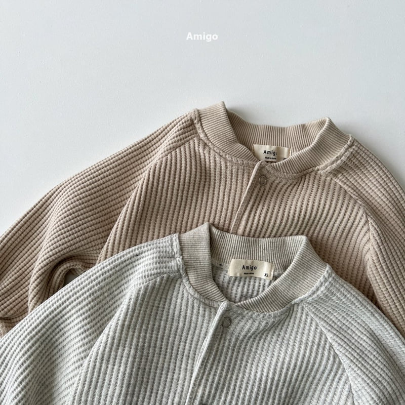 Amigo - Korean Baby Fashion - #onlinebabyboutique - Waffle Baseball Jumper - 8