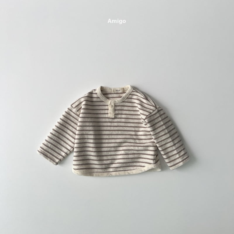 Amigo - Korean Baby Fashion - #onlinebabyboutique - Button Stripe Tee - 5