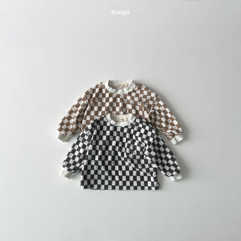 Amigo - Korean Baby Fashion - #onlinebabyboutique - Check Terry Tee - 2