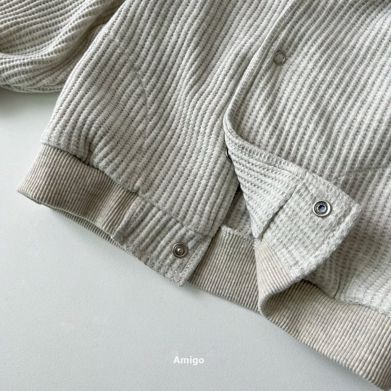 Amigo - Korean Baby Fashion - #onlinebabyshop - Waffle Baseball Jumper - 9
