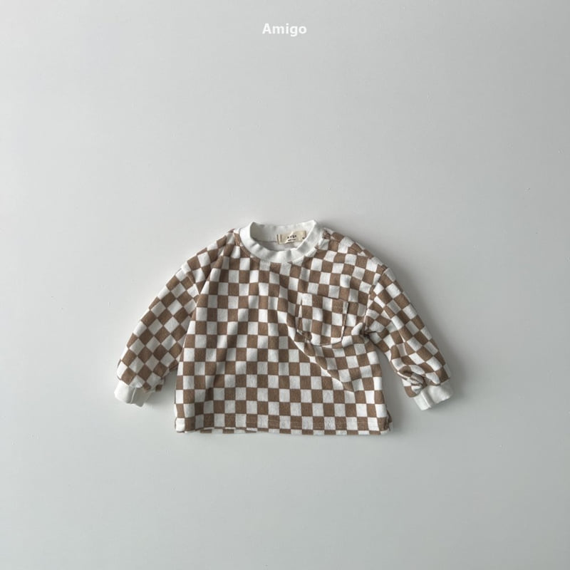 Amigo - Korean Baby Fashion - #onlinebabyshop - Check Terry Tee - 3