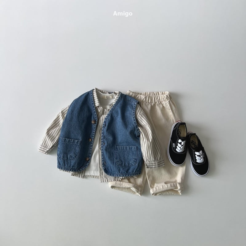 Amigo - Korean Baby Fashion - #onlinebabyshop - Denim Vest - 5