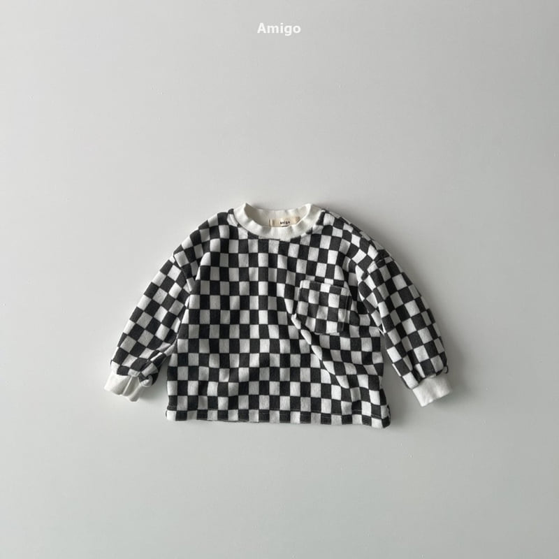 Amigo - Korean Baby Fashion - #onlinebabyshop - Check Terry Tee - 4