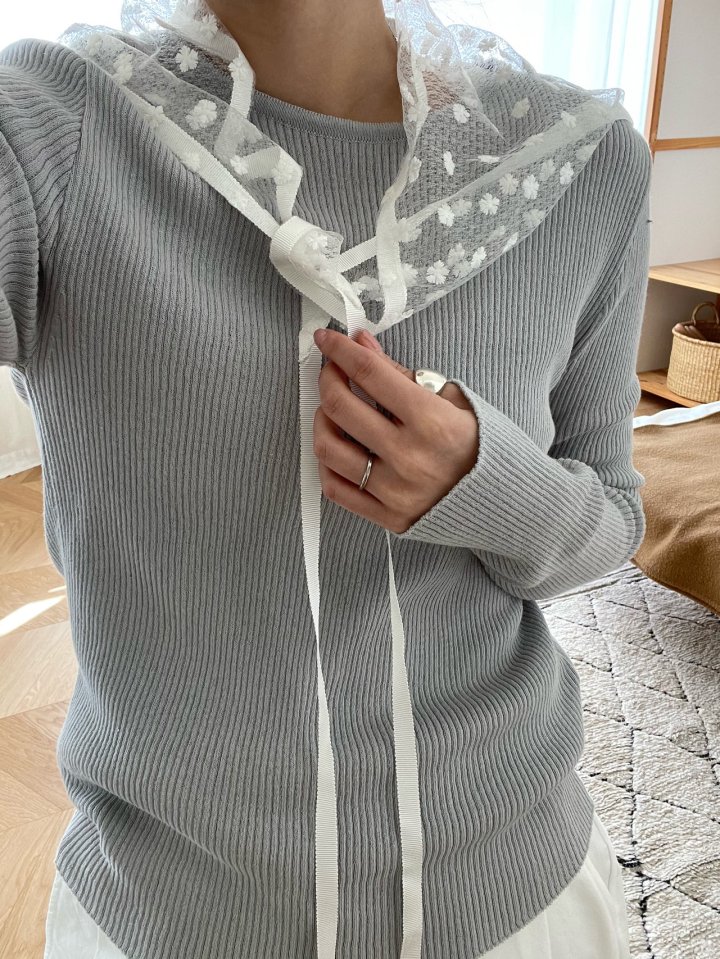 Amygrace - Korean Women Fashion - #momslook - Haper Lip Round Knit Pullover - 9