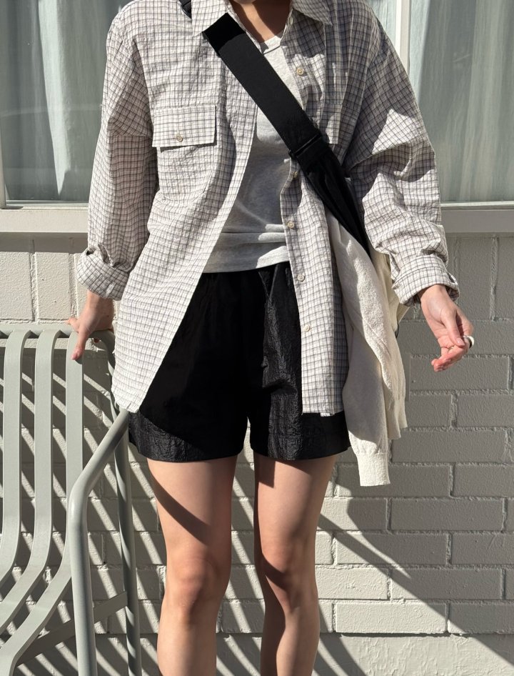 Amygrace - Korean Women Fashion - #momslook - Burkin Check Shirt - 8