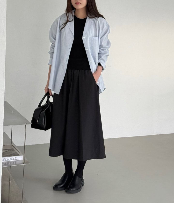 Amygrace - Korean Women Fashion - #momslook - Step Collar Shirt - 8