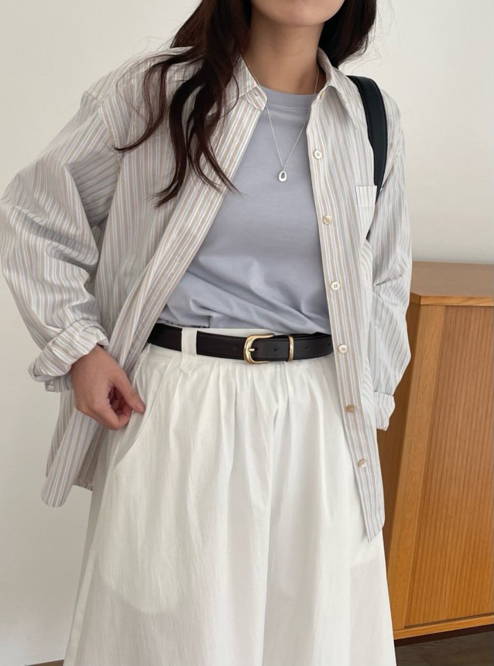 Amygrace - Korean Women Fashion - #momslook - Monday Stripe Shirt