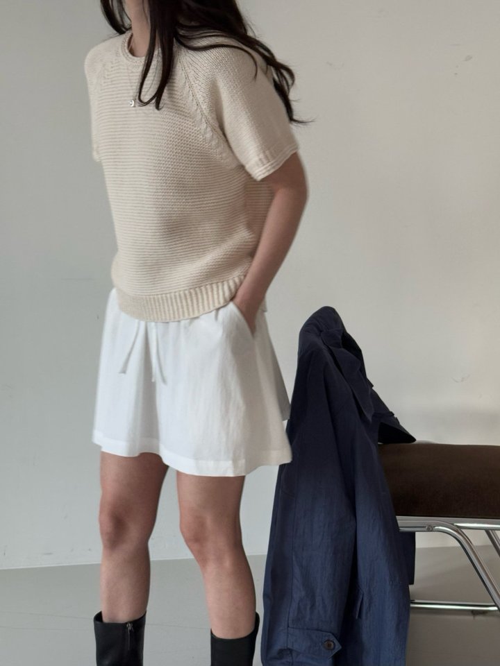 Amygrace - Korean Women Fashion - #momslook - Evener Cotton Short Sleeved Knit Top - 6
