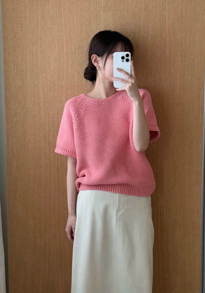 Amygrace - Korean Women Fashion - #momslook - Evener Cotton Short Sleeved Knit Top - 8