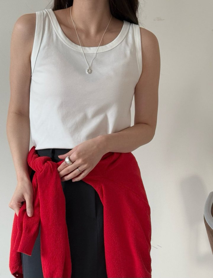 Amygrace - Korean Women Fashion - #momslook - Bounce Cotton Sleeveless Tee - 7