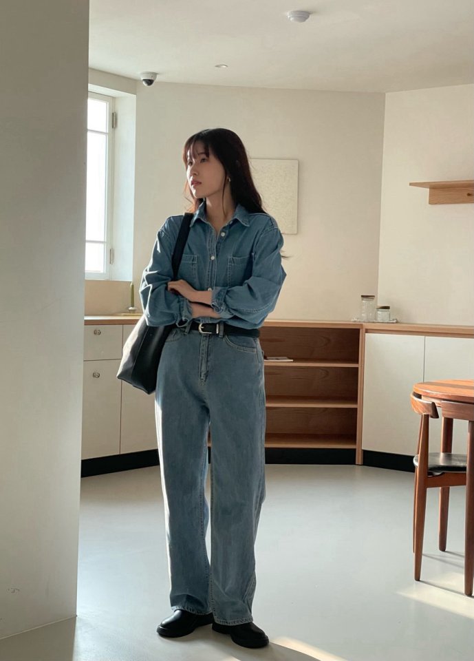 Amygrace - Korean Women Fashion - #thelittlethings - Clean Denim Shirt - 4