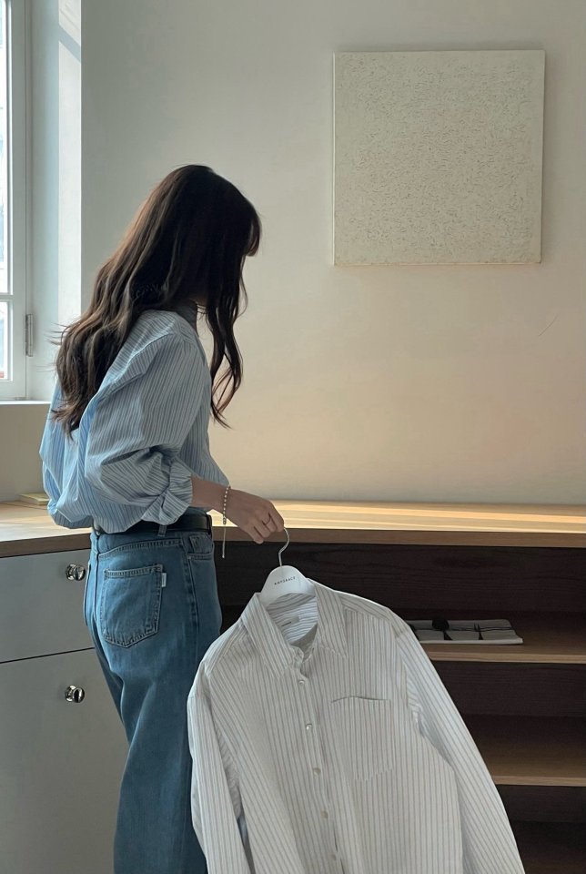 Amygrace - Korean Women Fashion - #momslook - Monday Stripe Shirt - 11
