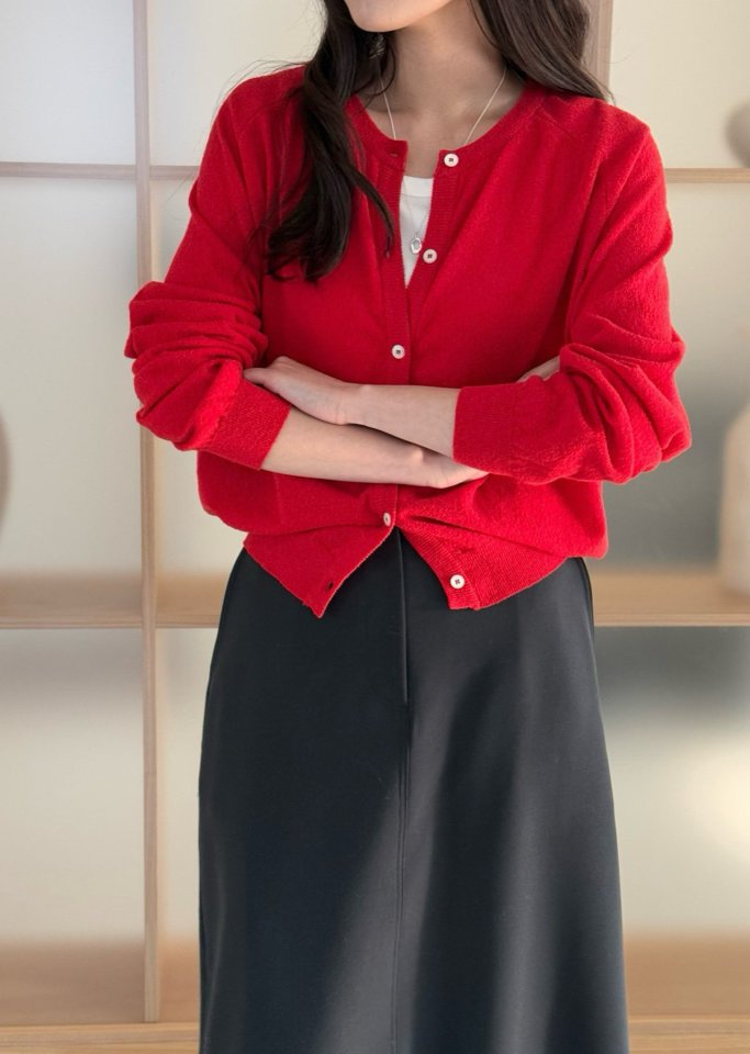 Amygrace - Korean Women Fashion - #momslook - Muffin Round Cardigan - 10