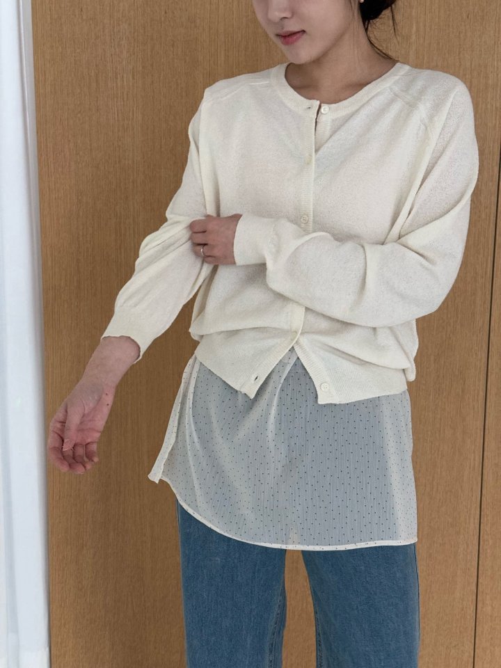 Amygrace - Korean Women Fashion - #womensfashion - Muffin Round Cardigan - 4