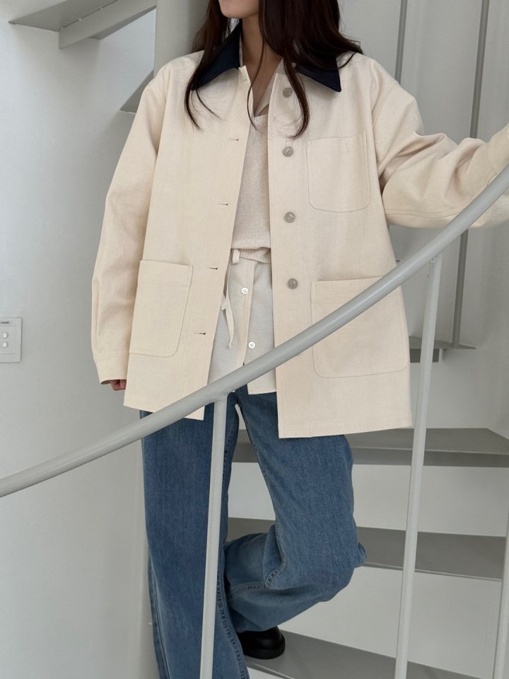 Amygrace - Korean Women Fashion - #pursuepretty - French Cotton Work Jacket - 9