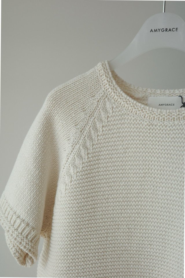 Amygrace - Korean Women Fashion - #restrostyle - Evener Cotton Short Sleeved Knit Top