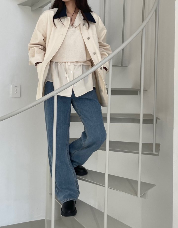 Amygrace - Korean Women Fashion - #romanticstyle - French Cotton Work Jacket - 11