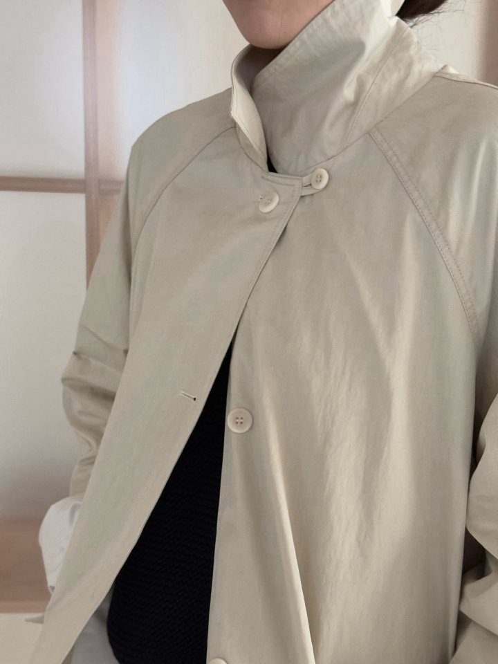 Amygrace - Korean Women Fashion - #romanticstyle - Raglan Half Trench Coat - 8
