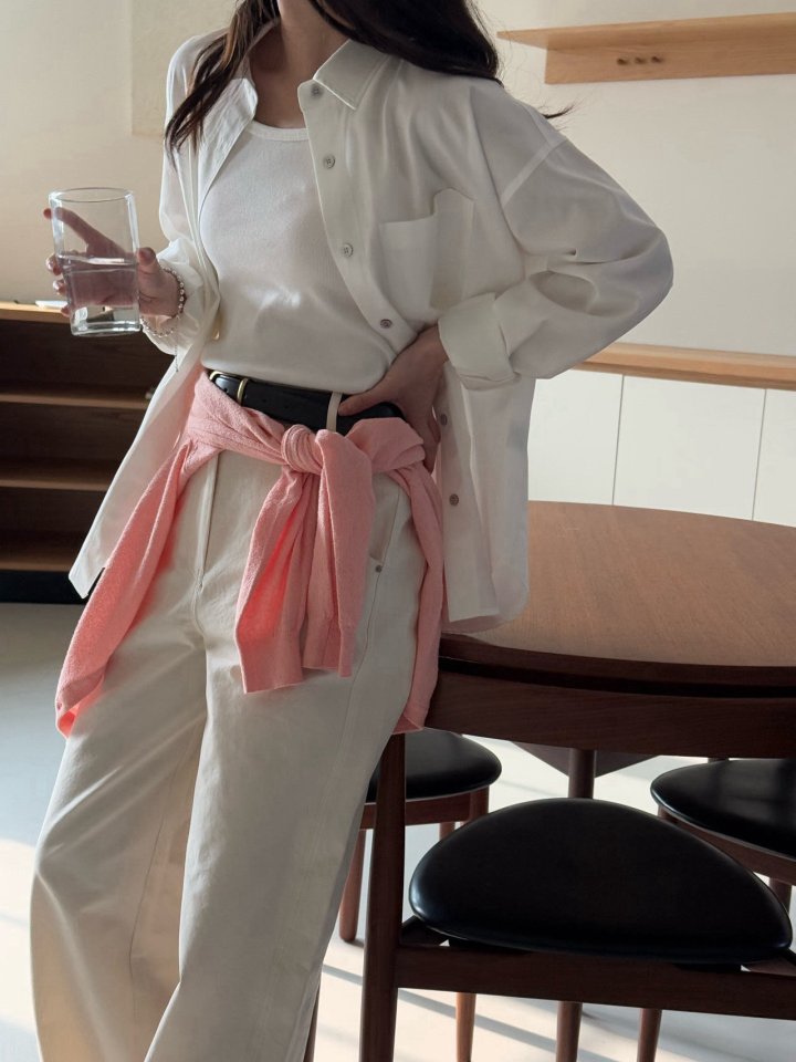 Amygrace - Korean Women Fashion - #romanticstyle - Lace Pocket Shirt - 6