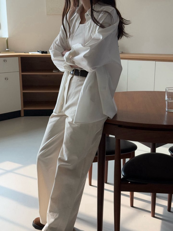 Amygrace - Korean Women Fashion - #shopsmall - Center Cotton Banding Pants - 5