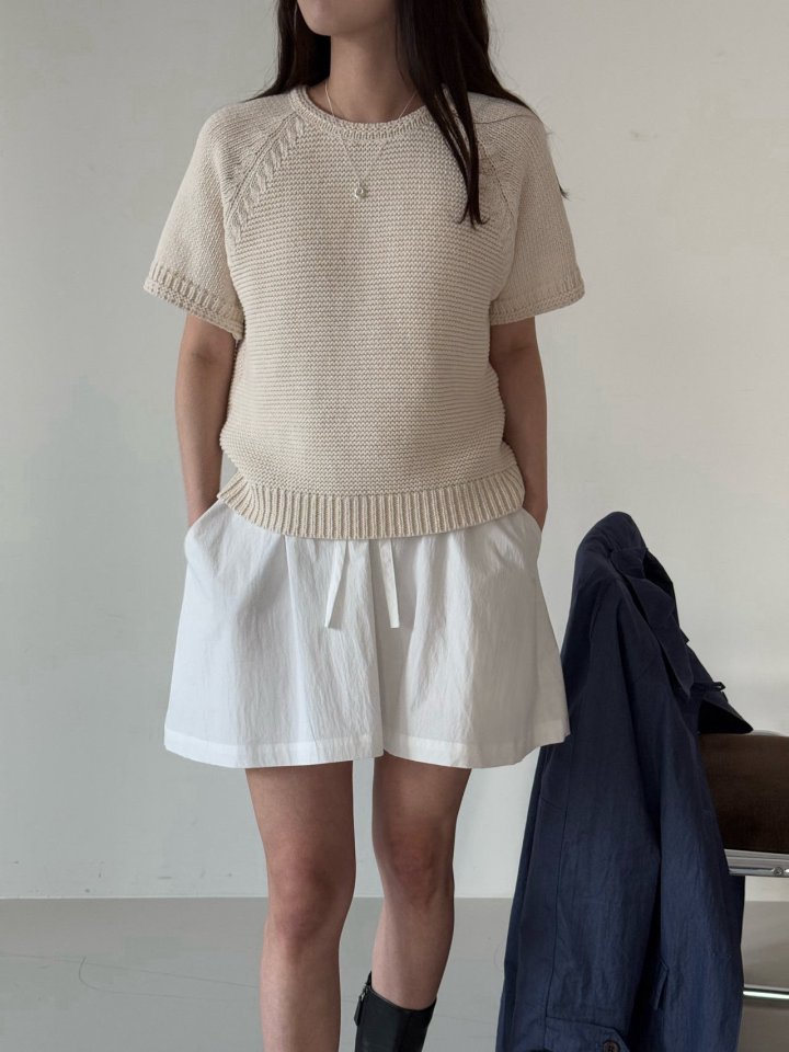 Amygrace - Korean Women Fashion - #shopsmall - Evener Cotton Short Sleeved Knit Top - 3