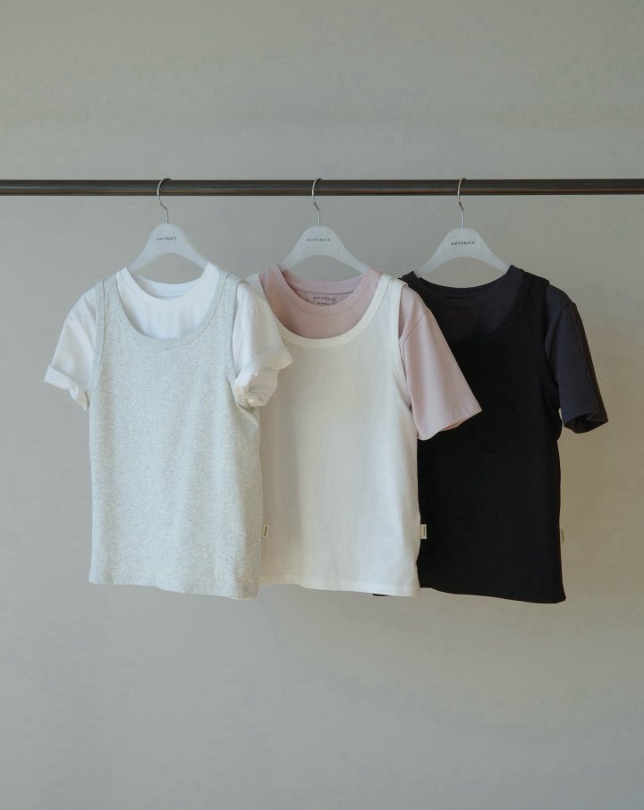 Amygrace - Korean Women Fashion - #shopsmall - Bounce Cotton Sleeveless Tee - 2