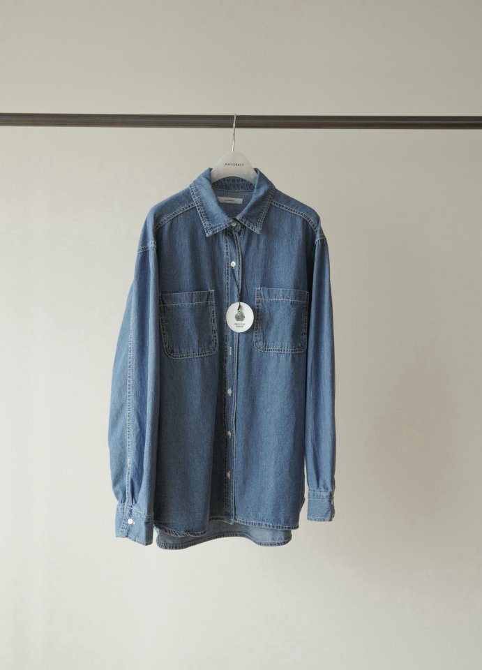 Amygrace - Korean Women Fashion - #shopsmall - Clean Denim Shirt