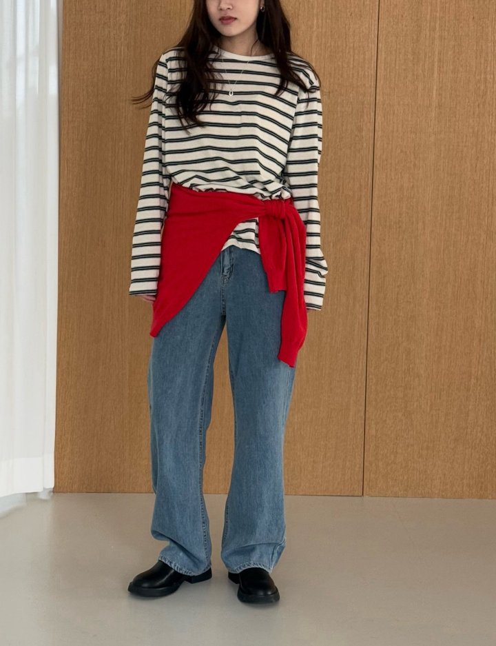 Amygrace - Korean Women Fashion - #thatsdarling - Seven Stripe Tee - 7