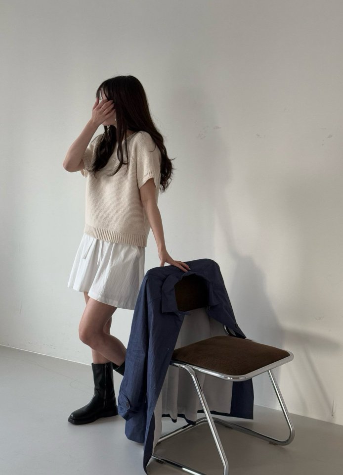 Amygrace - Korean Women Fashion - #shopsmall - Evener Cotton Short Sleeved Knit Top - 4