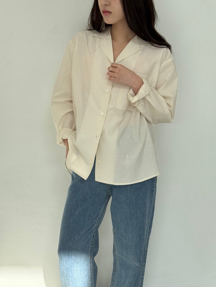 Amygrace - Korean Women Fashion - #vintageinspired - Step Collar Shirt - 10