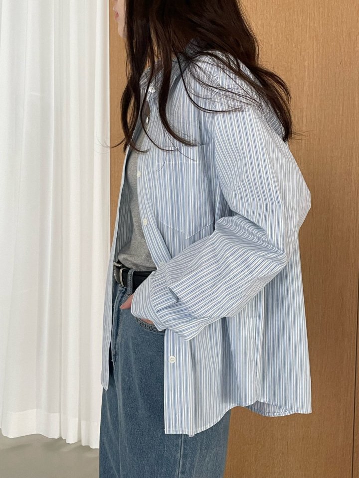 Amygrace - Korean Women Fashion - #vintageinspired - Monday Stripe Shirt - 5