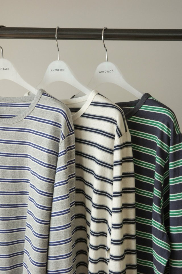 Amygrace - Korean Women Fashion - #vintageinspired - Seven Stripe Tee