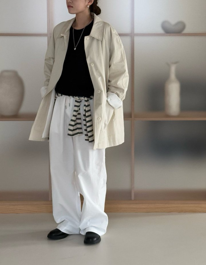 Amygrace - Korean Women Fashion - #vintagekidsstyle - Raglan Half Trench Coat - 5