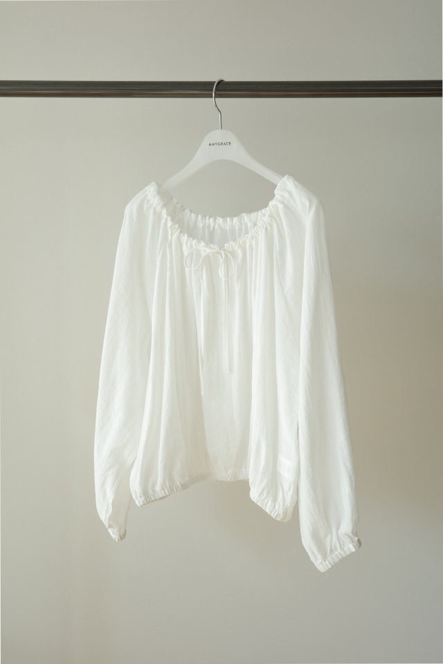 Amygrace - Korean Women Fashion - #womensfashion - Lady Shirring Blouse - 7