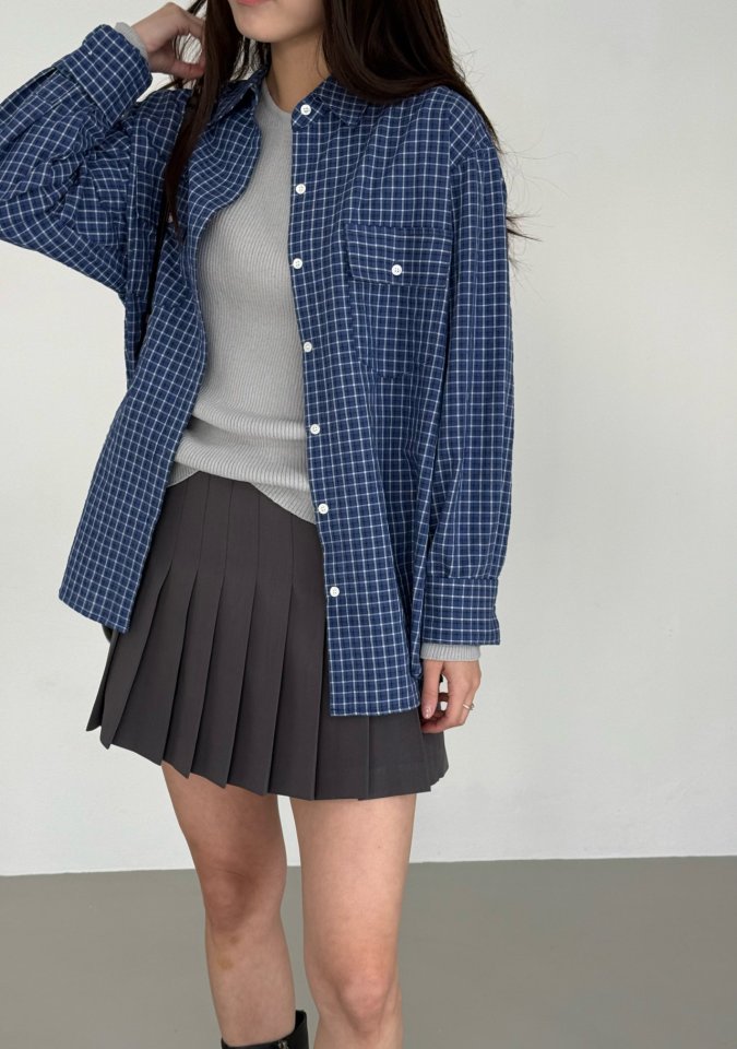 Amygrace - Korean Women Fashion - #womensfashion - Burkin Check Shirt