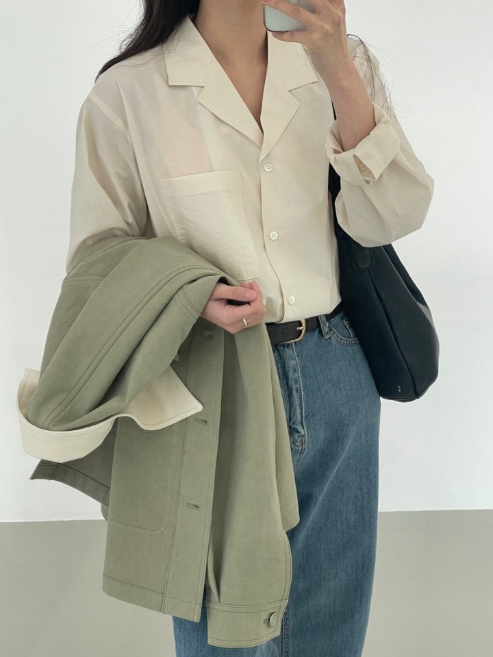 Amygrace - Korean Women Fashion - #womensfashion - Step Collar Shirt - 9