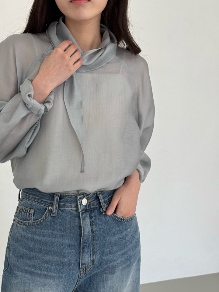 Amygrace - Korean Women Fashion - #womensfashion - Free Tie Blouse