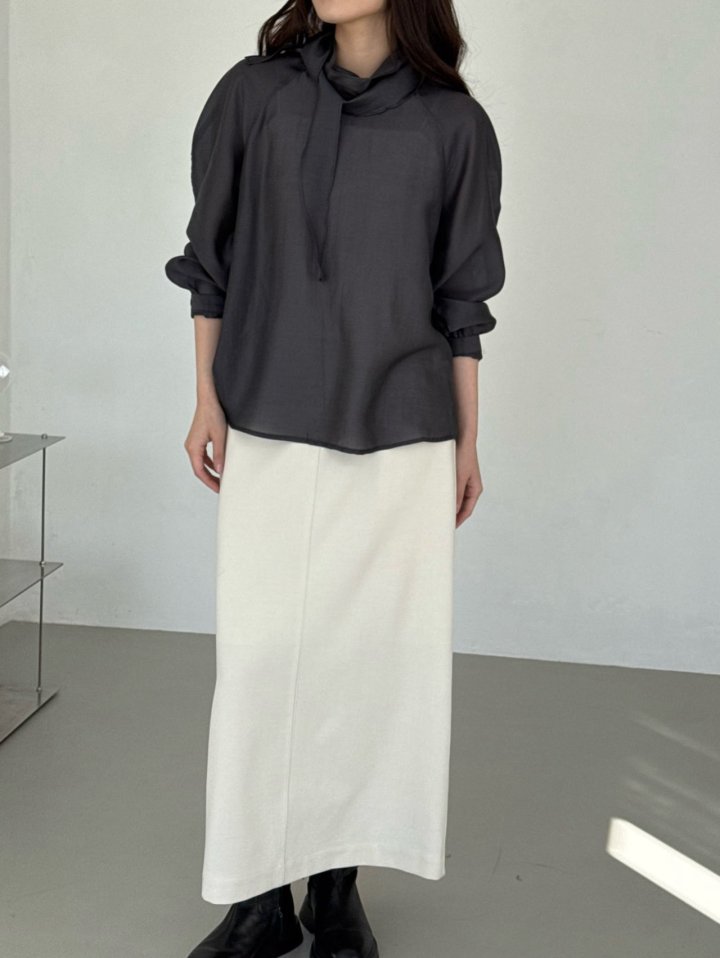 Amygrace - Korean Women Fashion - #womensfashion - Free Tie Blouse - 5
