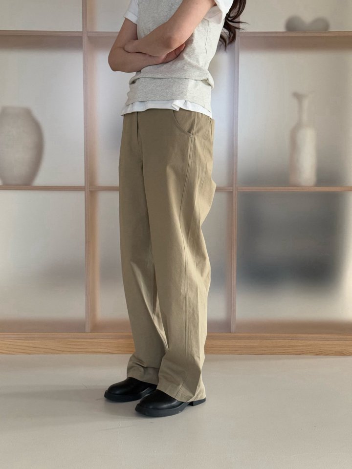 Amygrace - Korean Women Fashion - #womensfashion - Center Cotton Banding Pants - 9