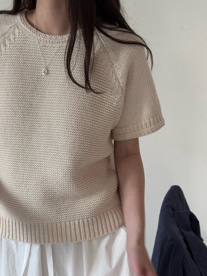 Amygrace - Korean Women Fashion - #womensfashion - Evener Cotton Short Sleeved Knit Top - 7