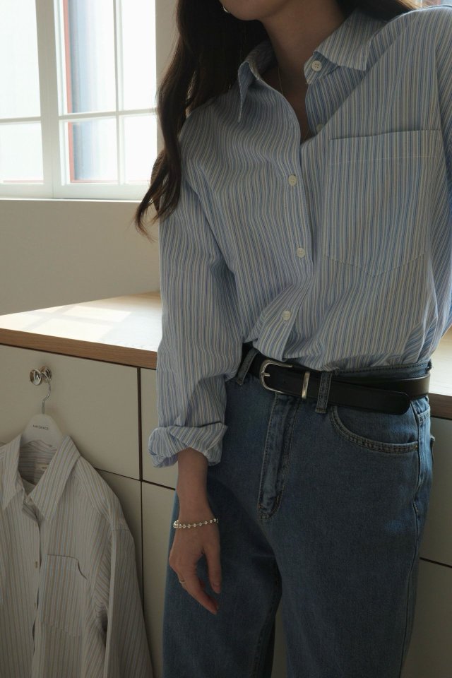 Amygrace - Korean Women Fashion - #womensfashion - Monday Stripe Shirt - 10
