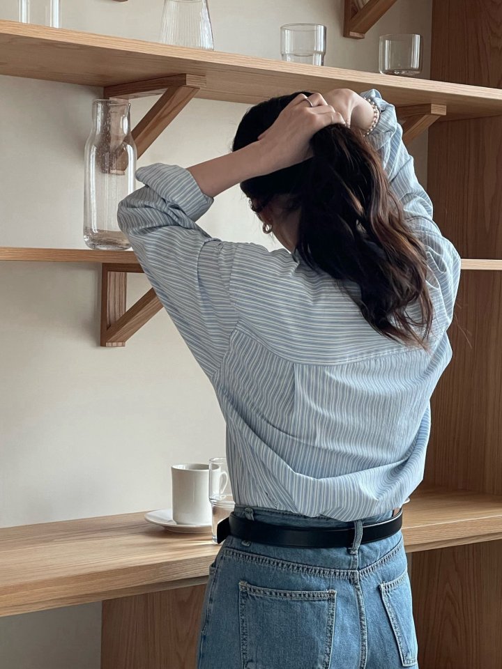 Amygrace - Korean Women Fashion - #womensfashion - Monday Stripe Shirt - 8