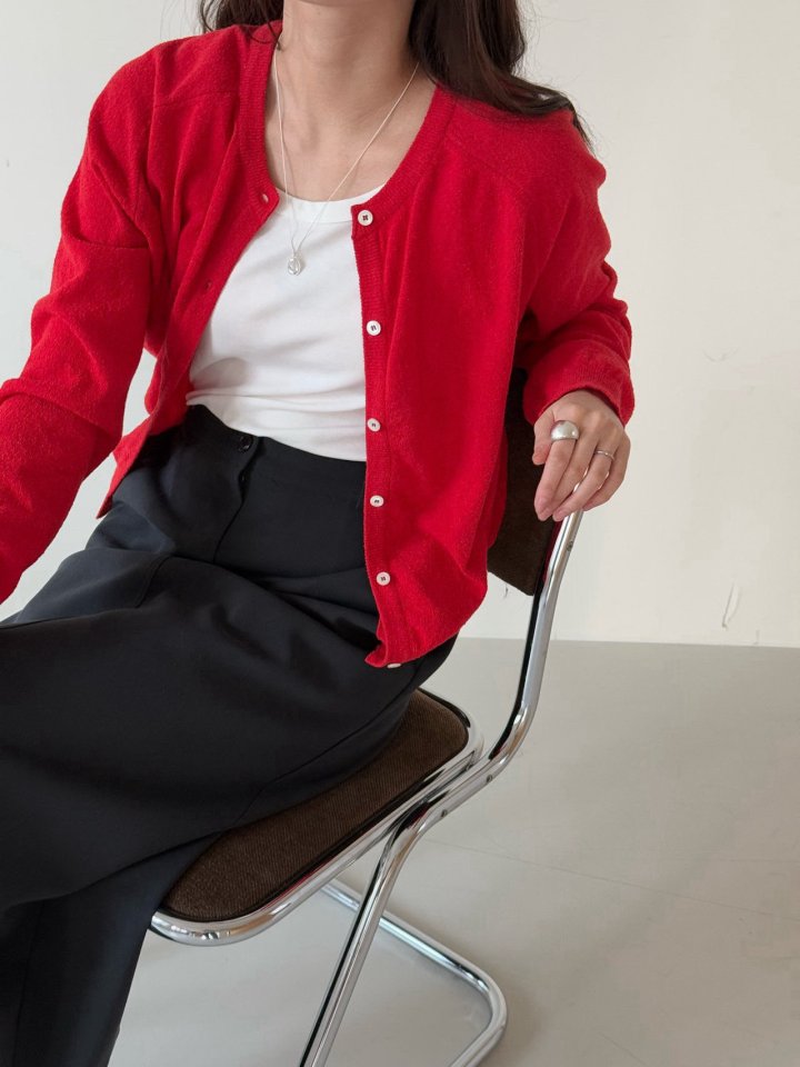 Amygrace - Korean Women Fashion - #womensfashion - Muffin Round Cardigan - 11