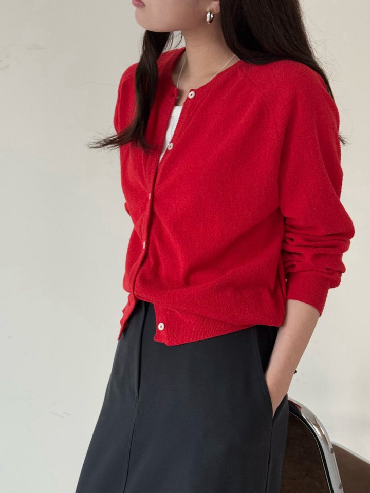 Amygrace - Korean Women Fashion - #womensfashion - Muffin Round Cardigan - 7